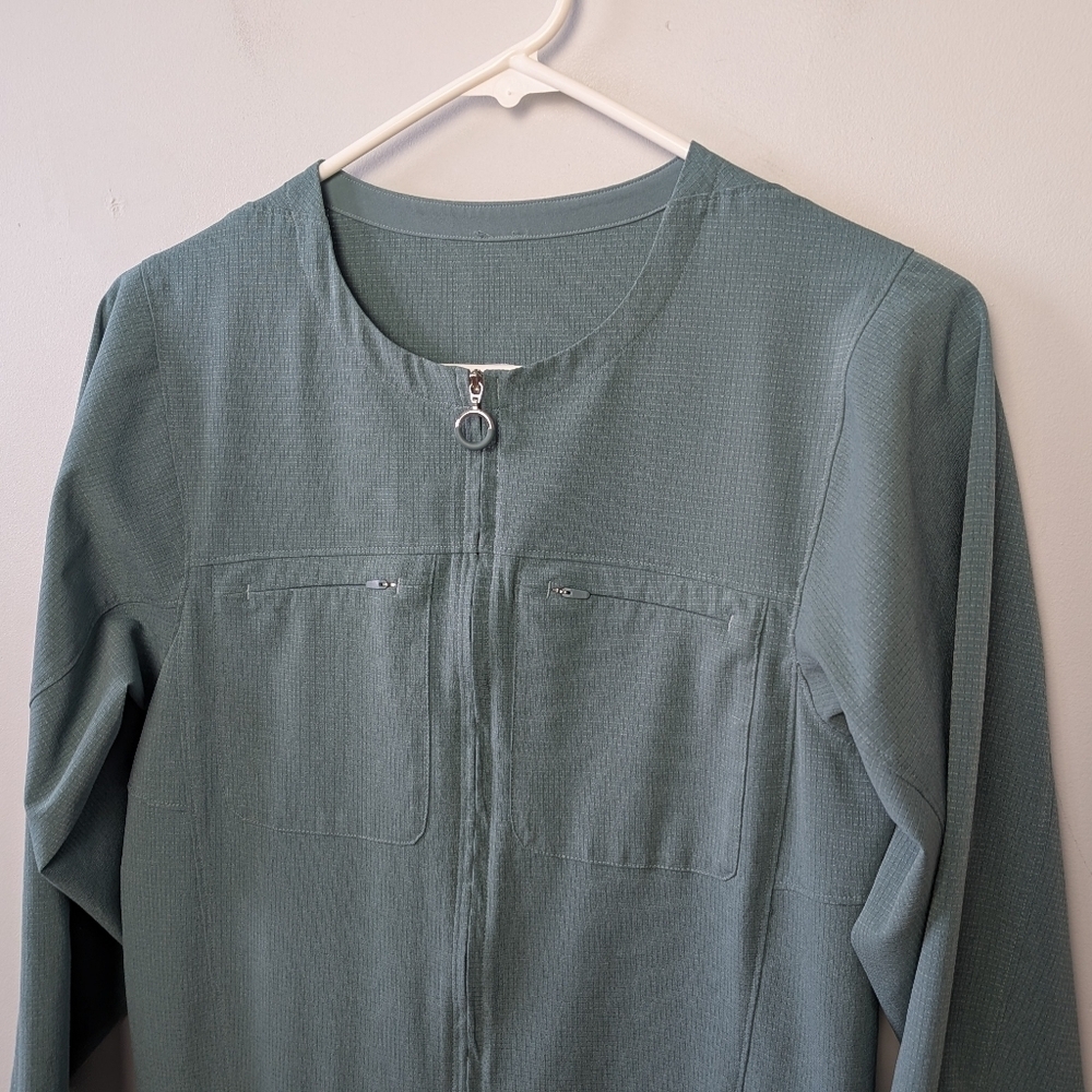 Lululemon Ventlight Zippered Jumpsuit Size 4 Color Tidewater Teal With Pockets - Picture 7 of 16